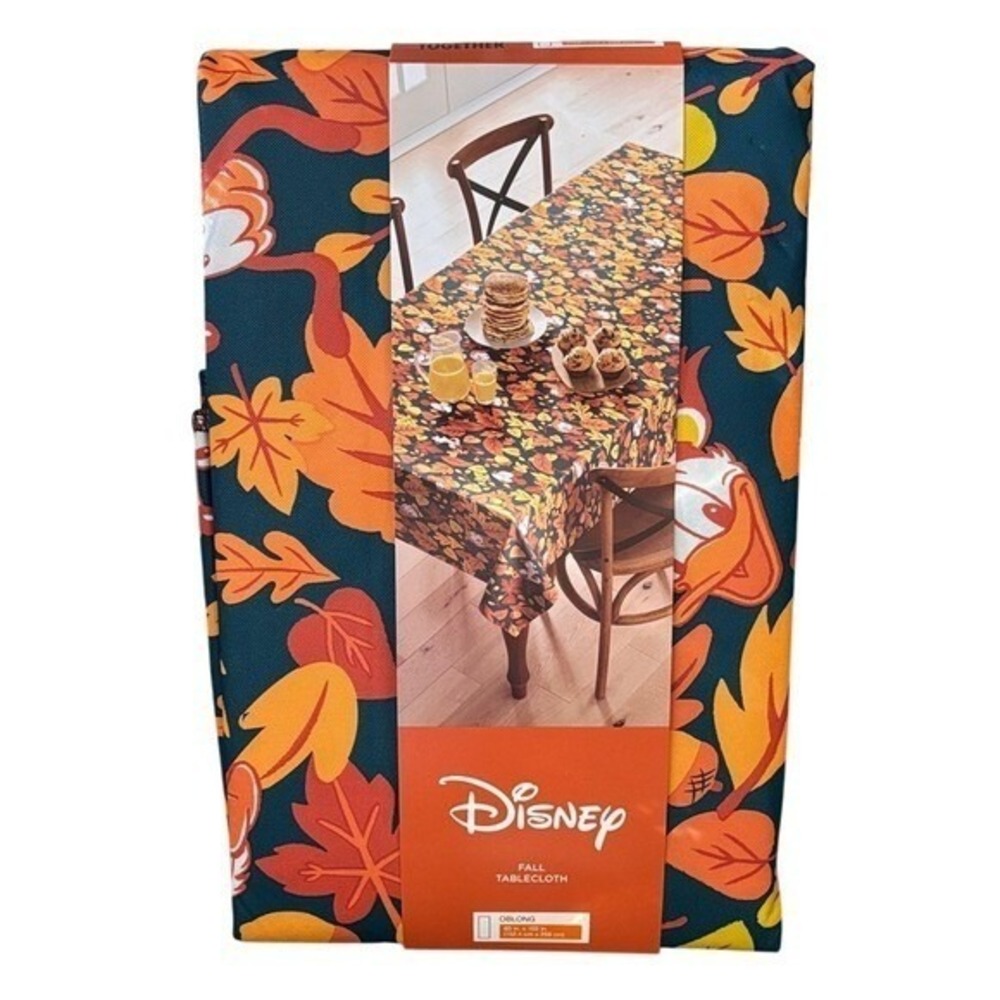 Disney Autumn Leaves Fall Tablecloth Oblong 60" by 102" (Seats 8-10) NEW